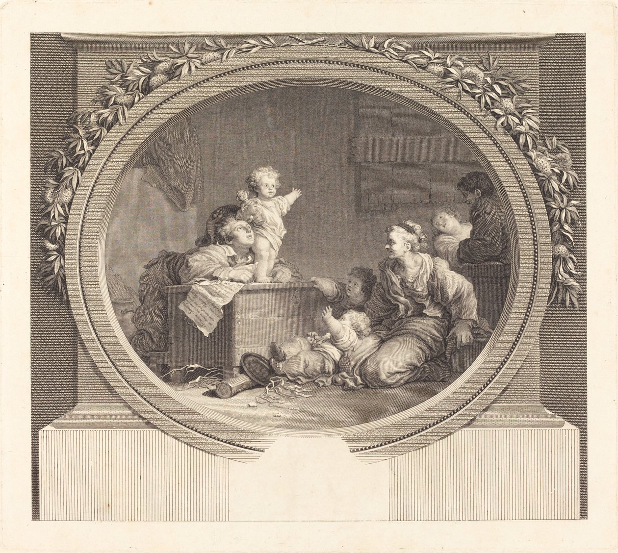 Den lille predikanten av Nicolas Delaunay after Jean Honoré Fragonard
