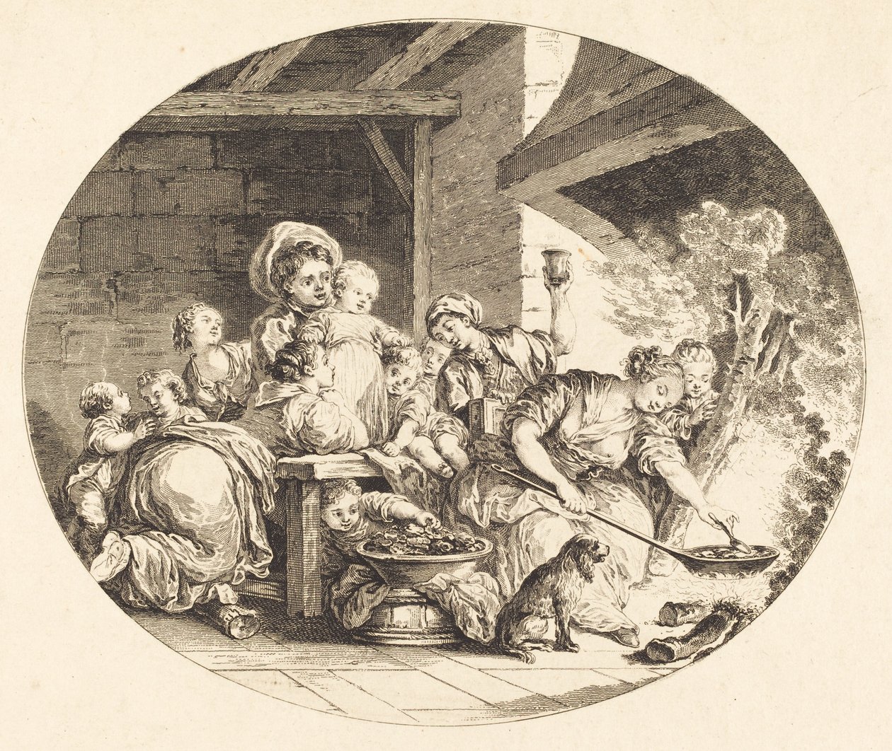 Munkar av Nicolas Delaunay after Jean Honoré Fragonard