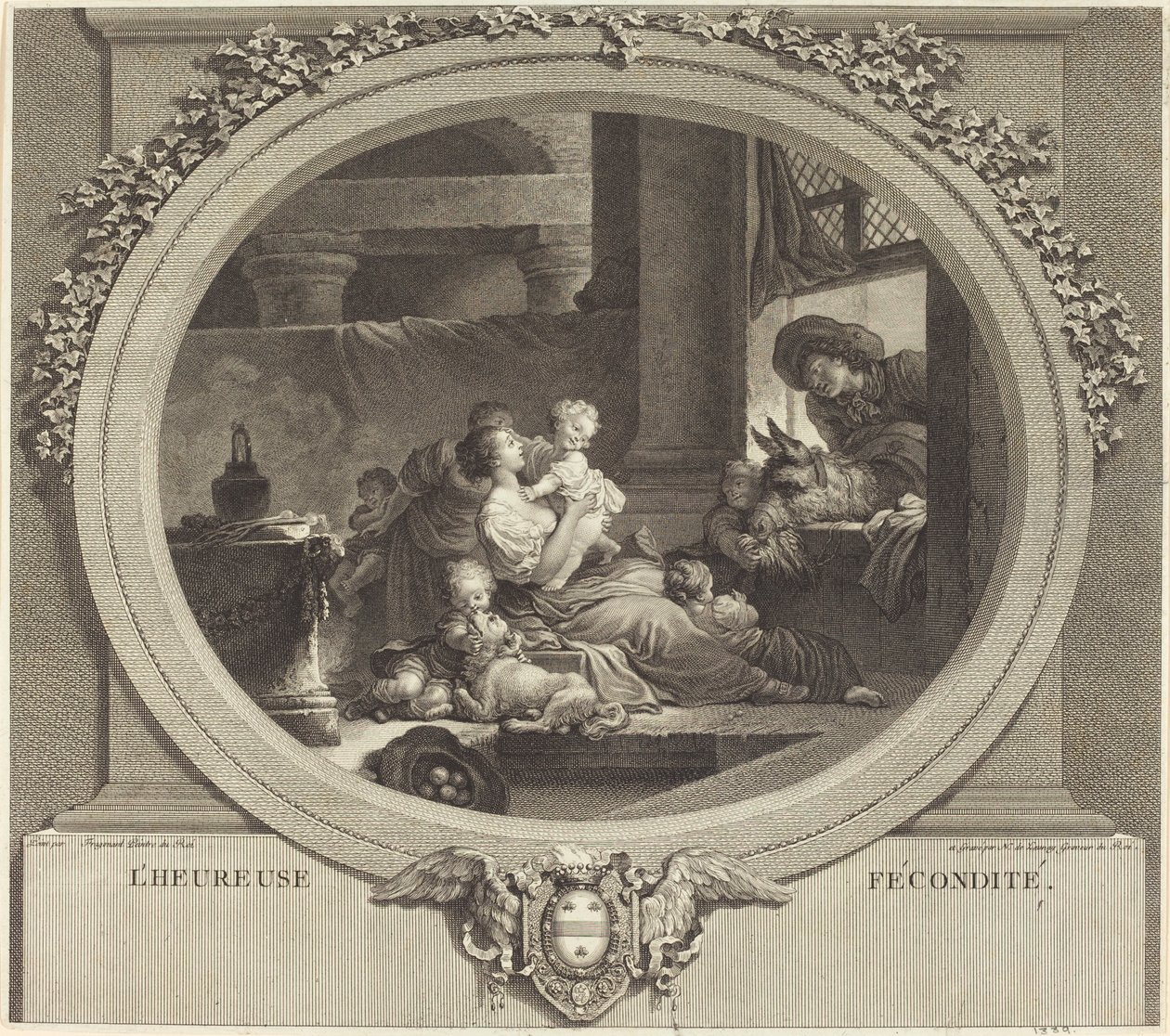 Den lyckliga fertiliteten av Nicolas Delaunay after Jean Honoré Fragonard