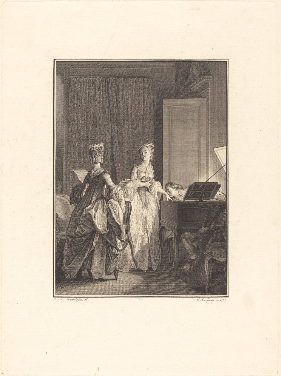 Han applicerade en kyss på denna hand som jag kände på mitt hjärta av Nicolas Delaunay after Jean Michel Moreau