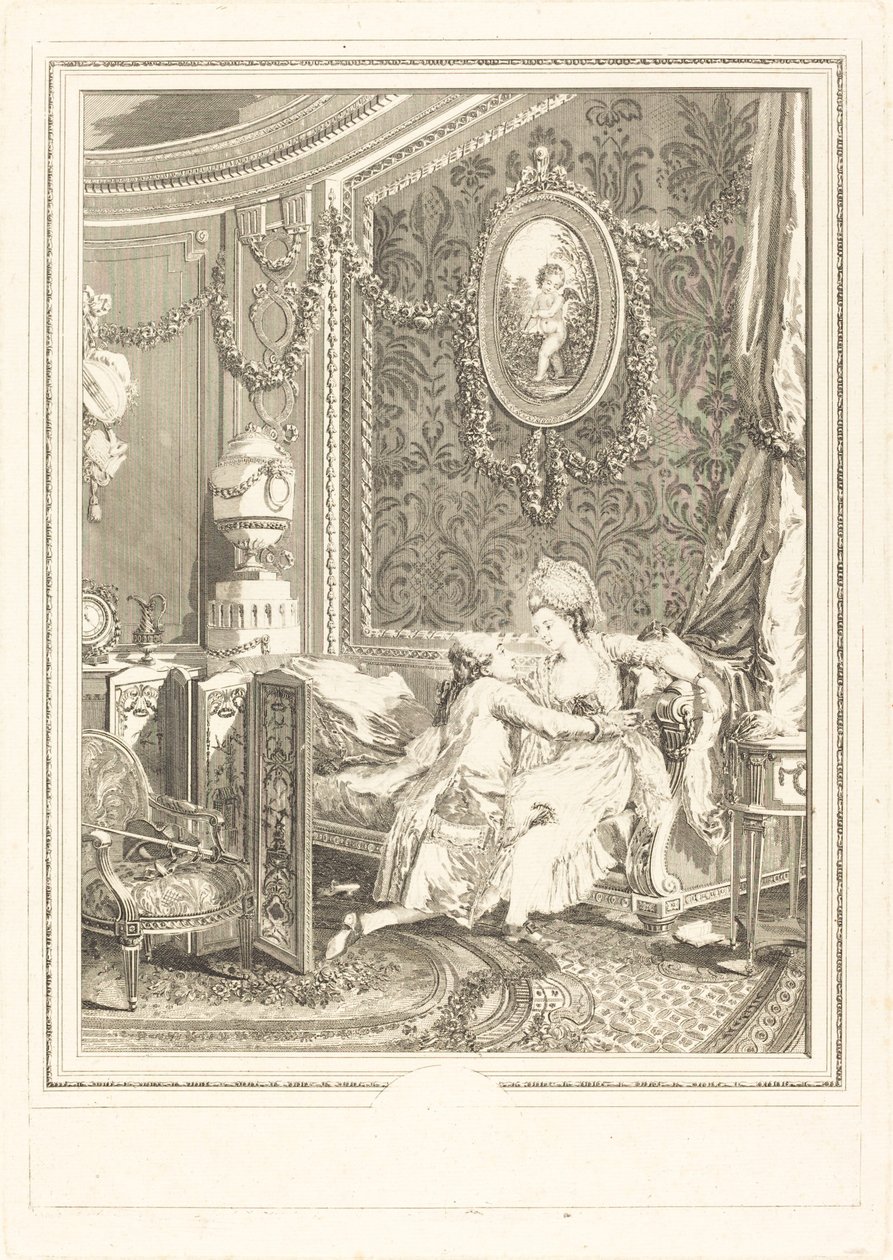 Det lyckliga ögonblicket av Nicolas Delaunay after Nicolas Lavreince