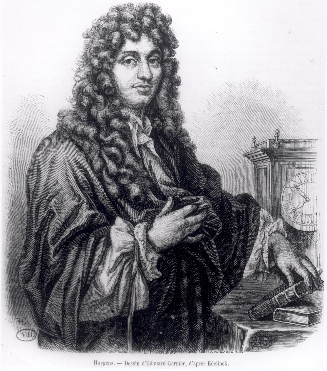 Christian Huyghens (1629-95) graverad av Edouard Garnier av Nicolas Etienne Edelinck