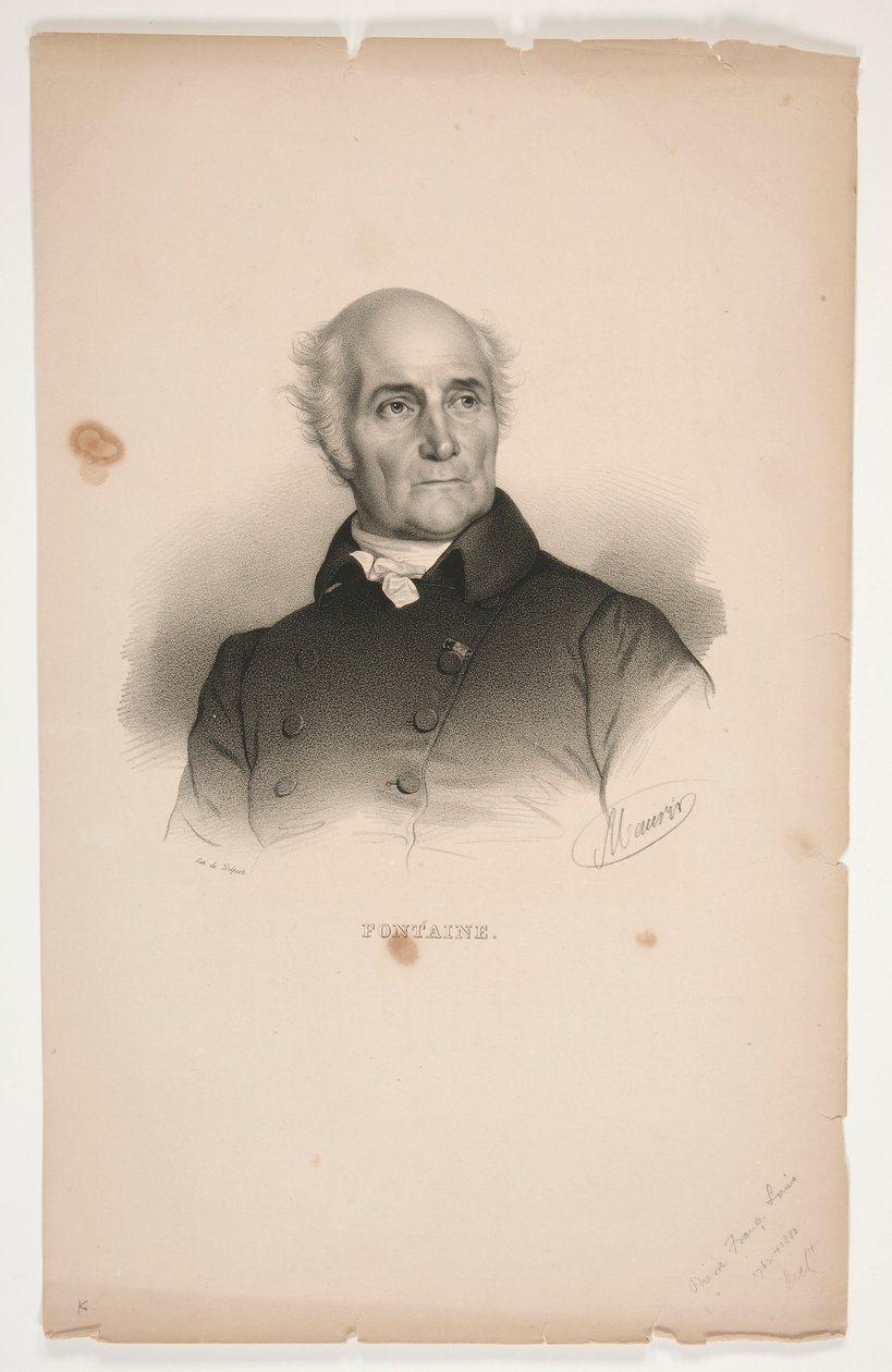 Porträtt av Pierre-Francois-L?onard Fontaine av Nicolas Eustache Maurin
