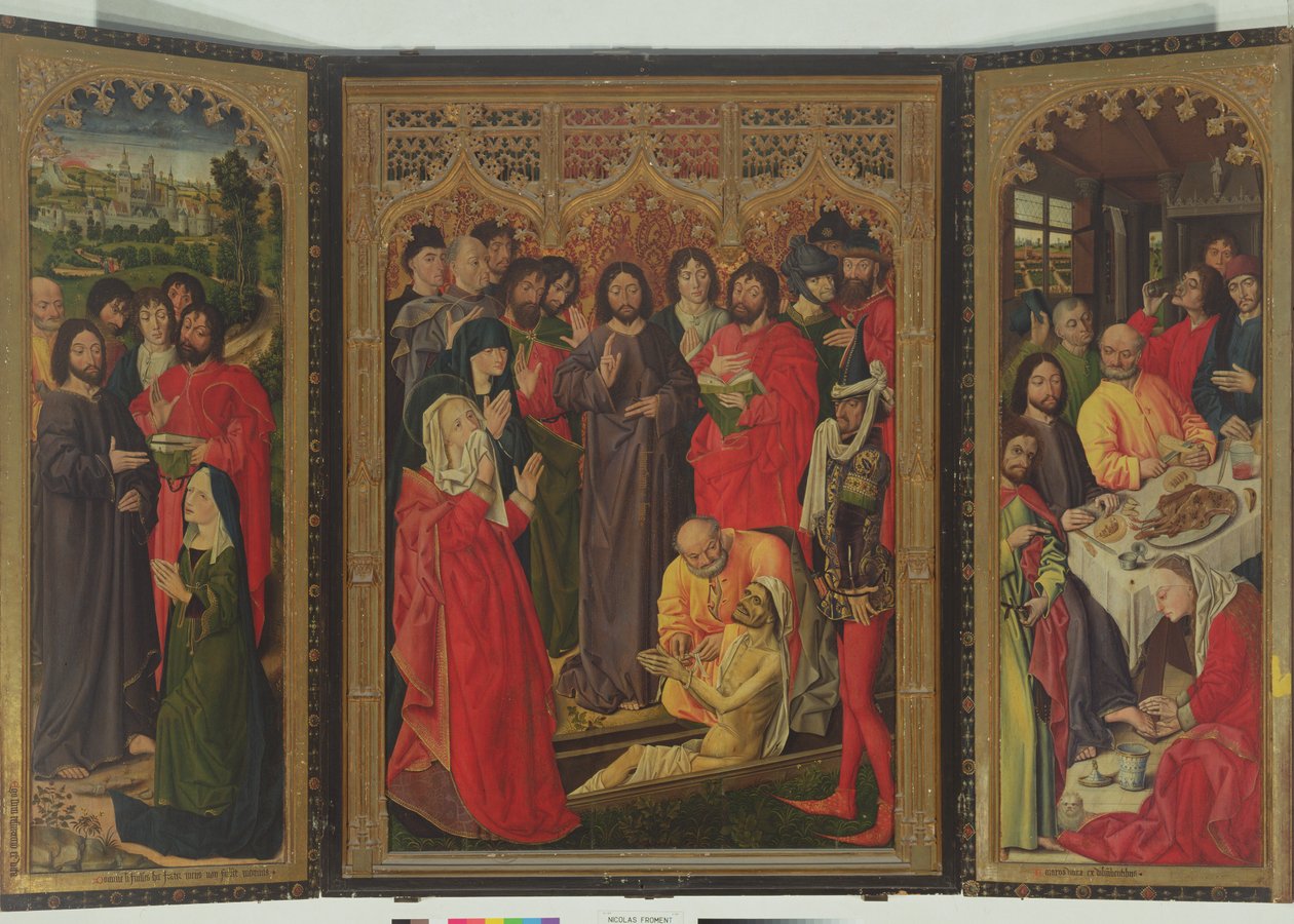 Triptyk Lazarus uppståndelse av Nicolas Froment