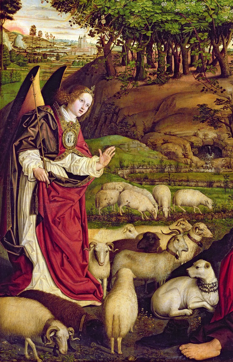 The Triptych of Moses and the Burning Bush, c.1476 (detalj av 173010) av Nicolas Froment