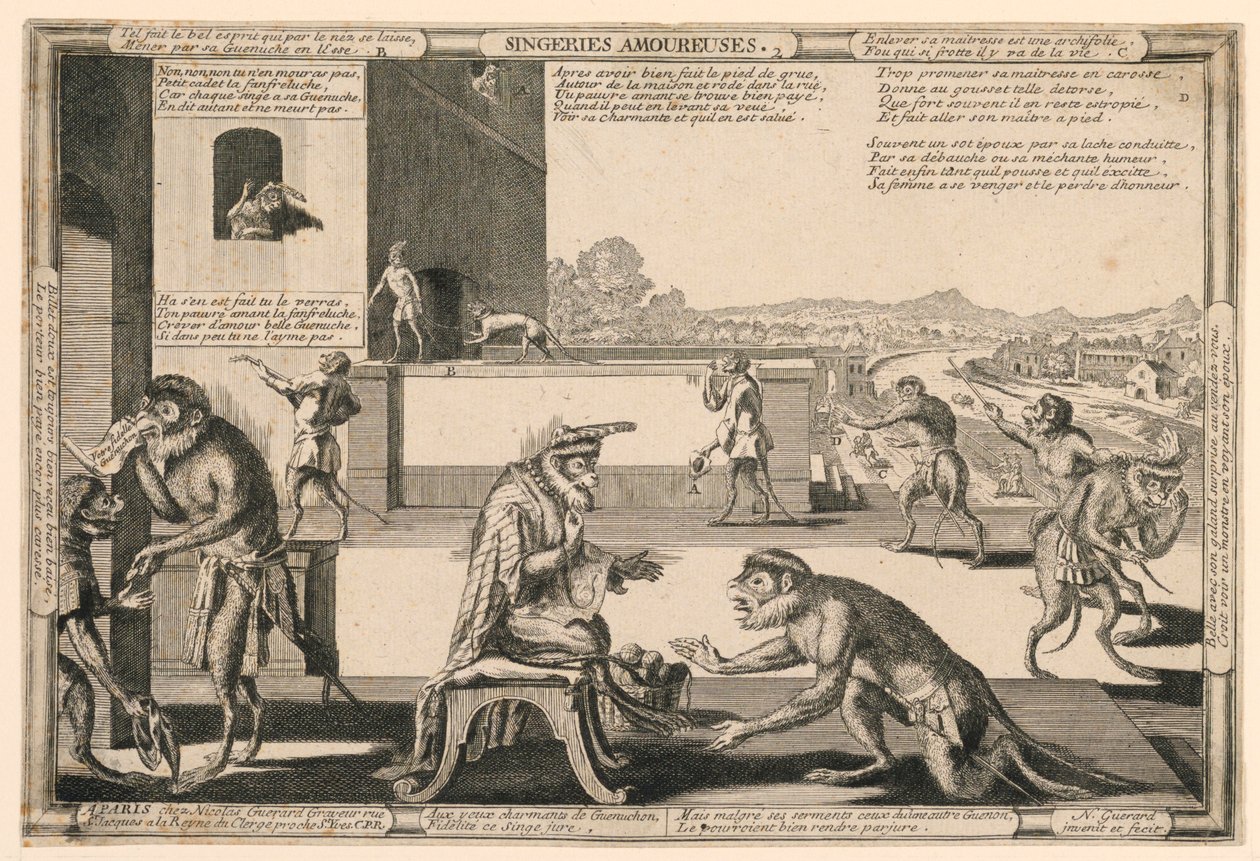 Singeries Amouresuses, tavla 2 av Nicolas Guerard