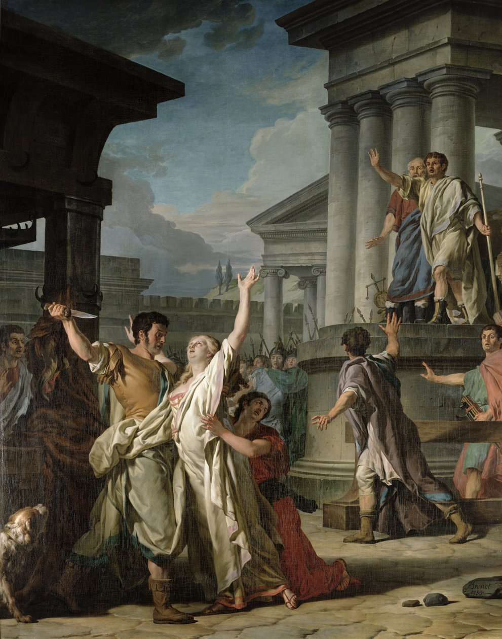 Virginius på väg att döda sin dotter, 1783 av Nicolas Guy Brenet