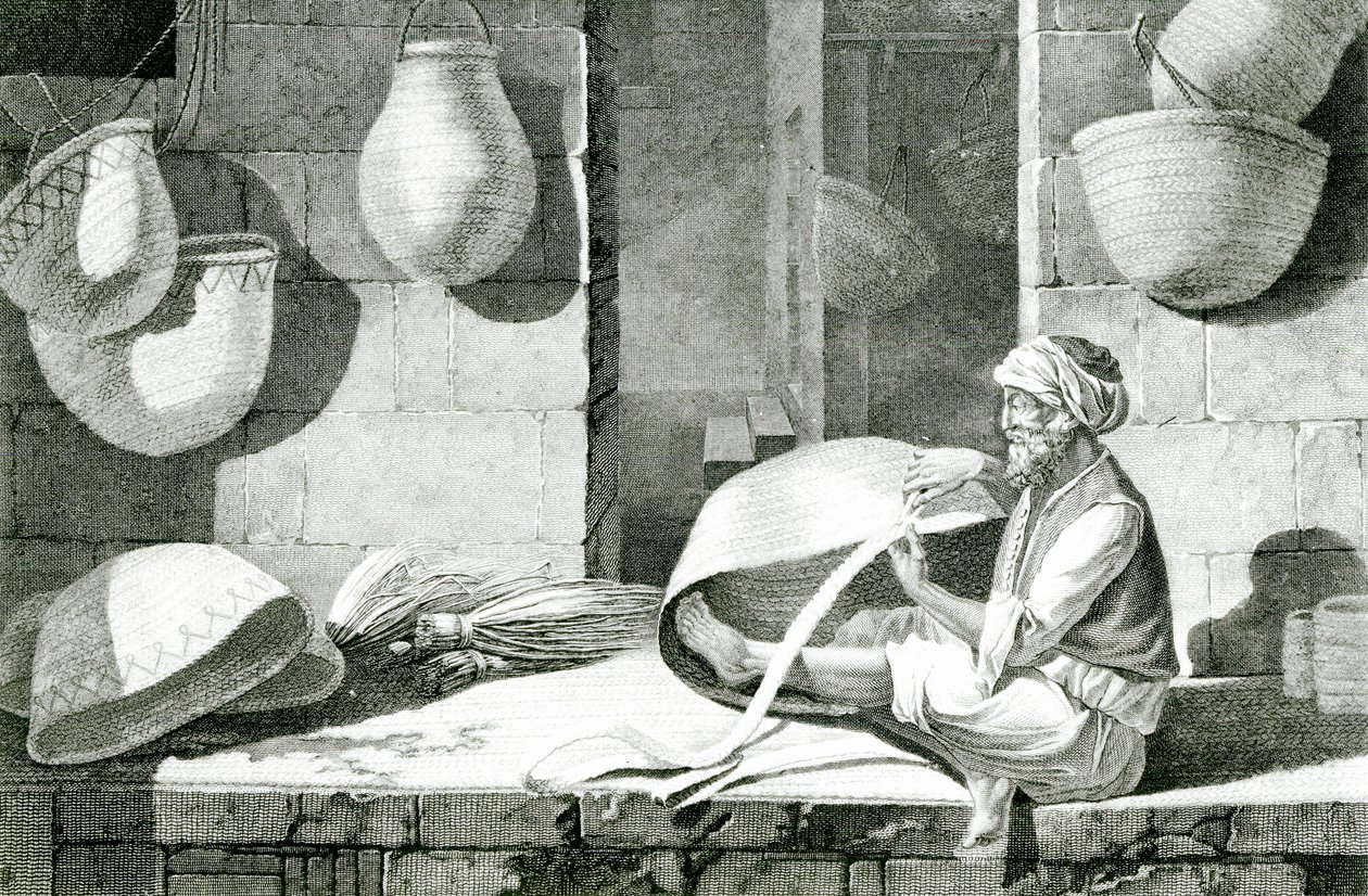 Mattmakare och korgvävare av Nicolas Jacques (after) Conte