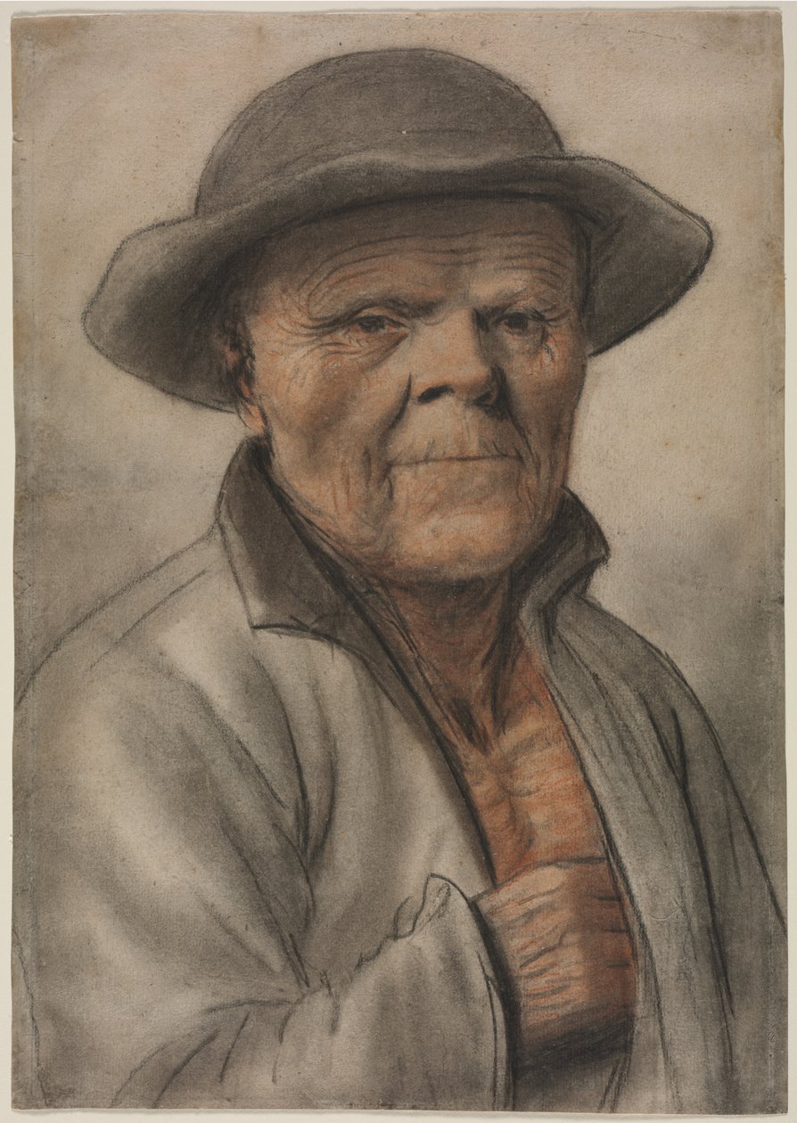 Porträtt av en gammal man, 1600-tal. av Nicolas Lagneau