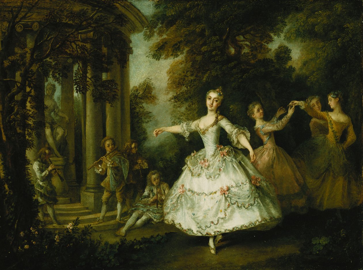 Mademoiselle Salle som Venus med de tre nåderna, av Nicolas Lancret