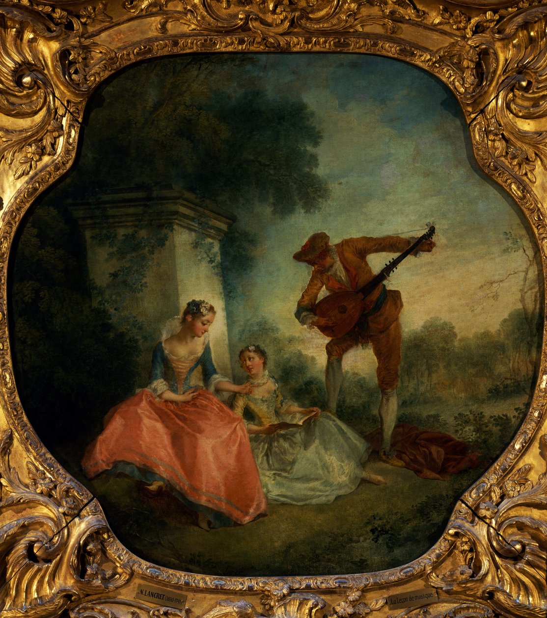 Musiklektion med lut, av Nicolas Lancret (1690-1743), Frankrike av Nicolas Lancret