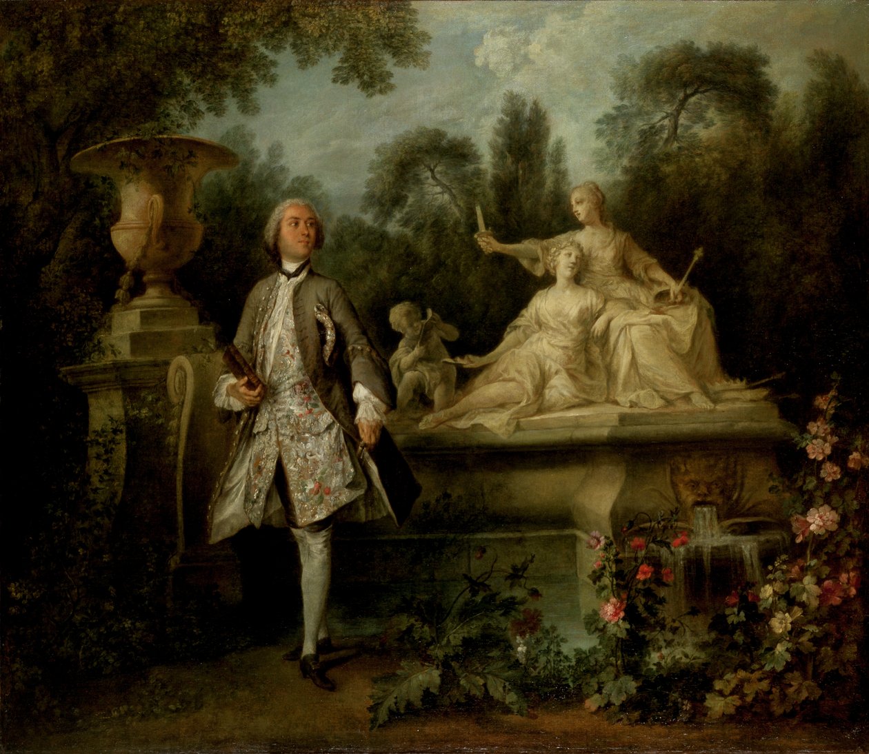 Porträtt av skådespelaren Grandval, ca 1742 (olja på duk) av Nicolas Lancret