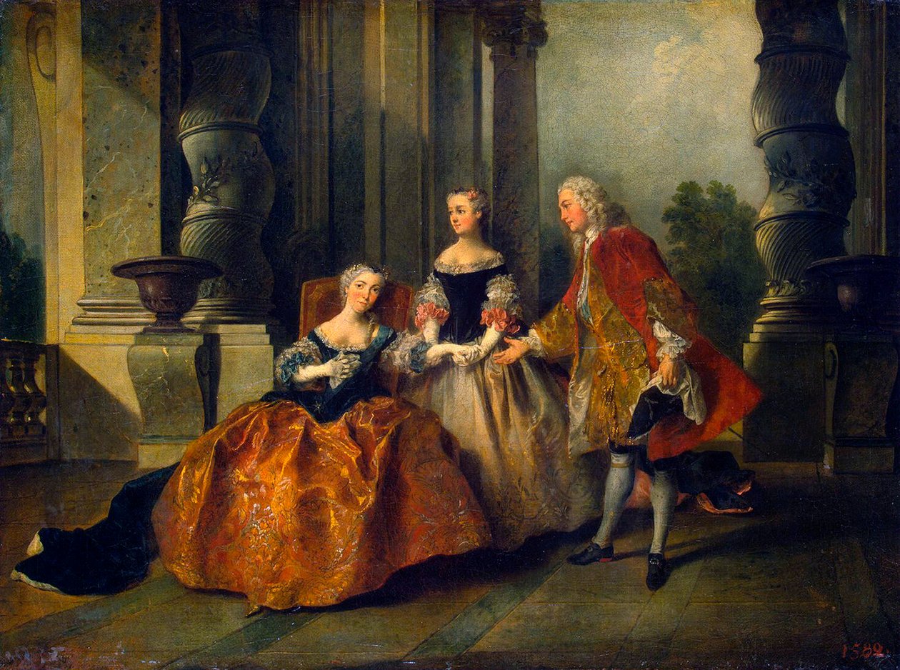 Scen från tragedin Le Comte d