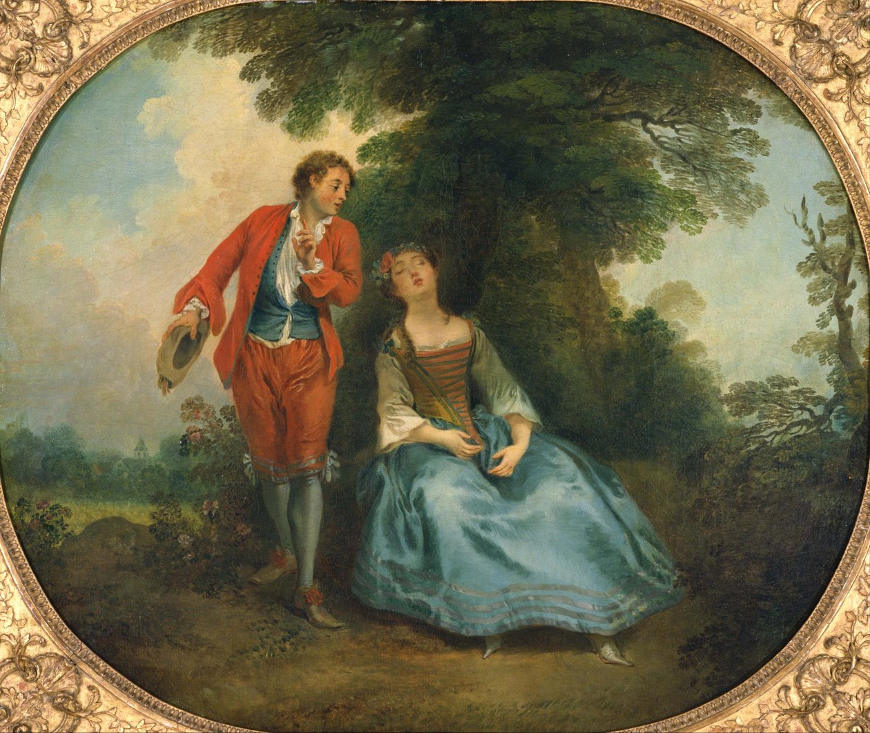 Sovande herdinna, ca 1730 av Nicolas Lancret