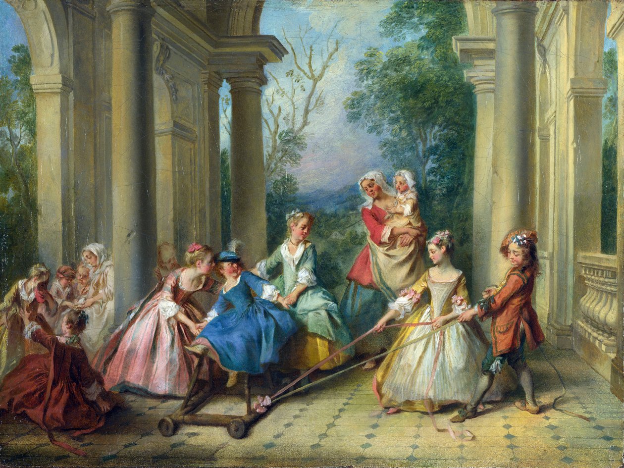 The Four Ages of Man: Childhood, c.1735 (olja på duk) av Nicolas Lancret