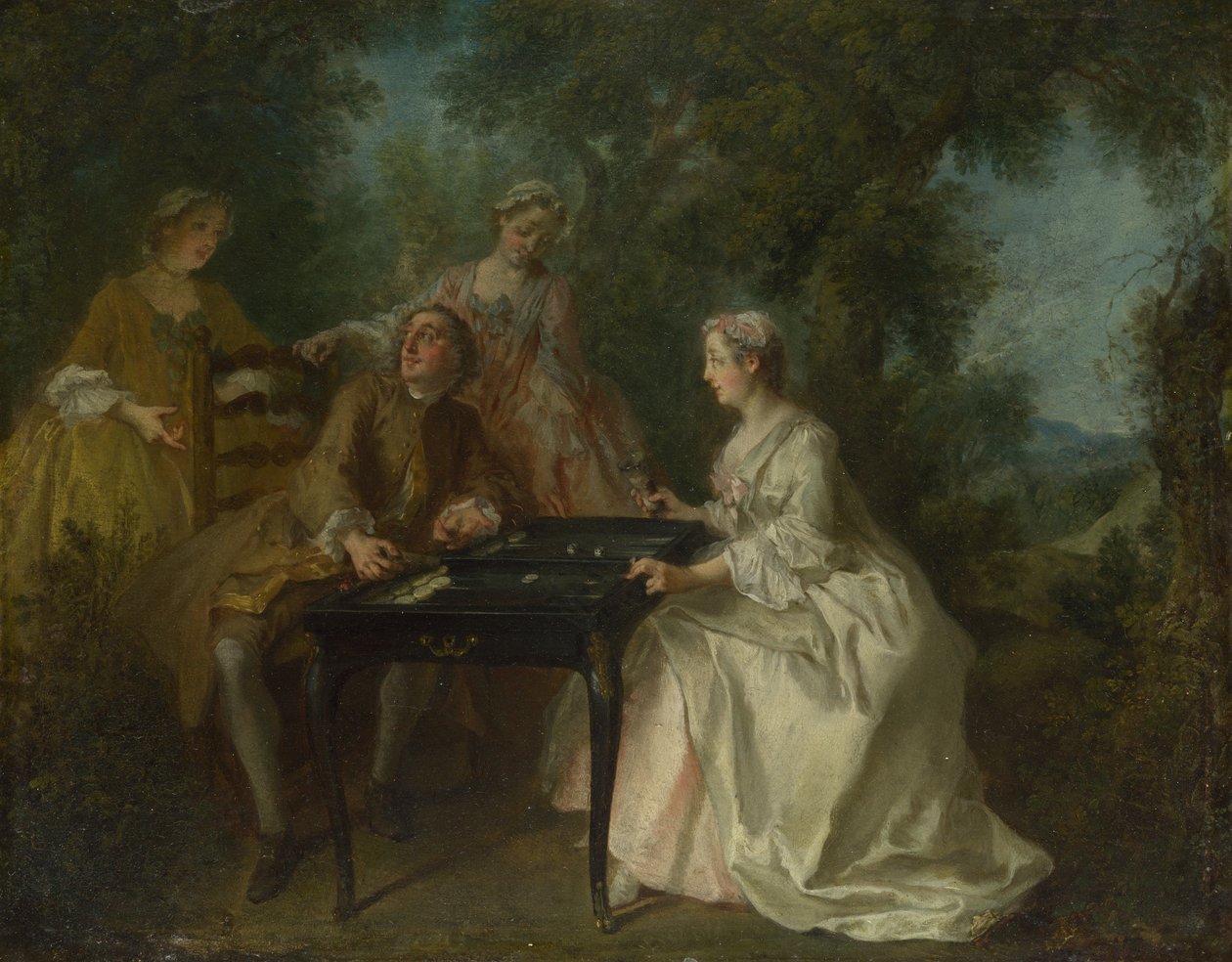 De fyra tiderna på dagen: Eftermiddag, ca. 1740 av Nicolas Lancret