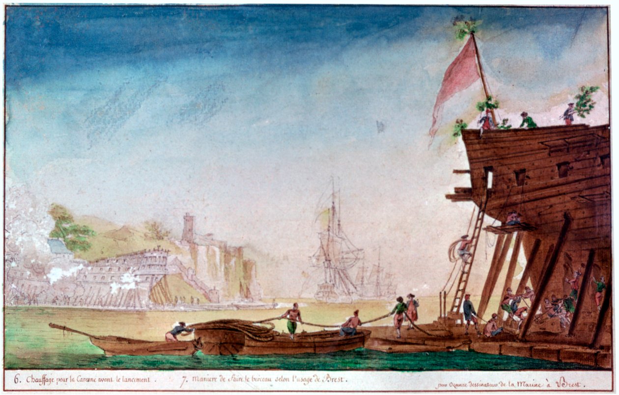 The Marina of Brest, c1750-1810 av Nicolas Marie Ozanne