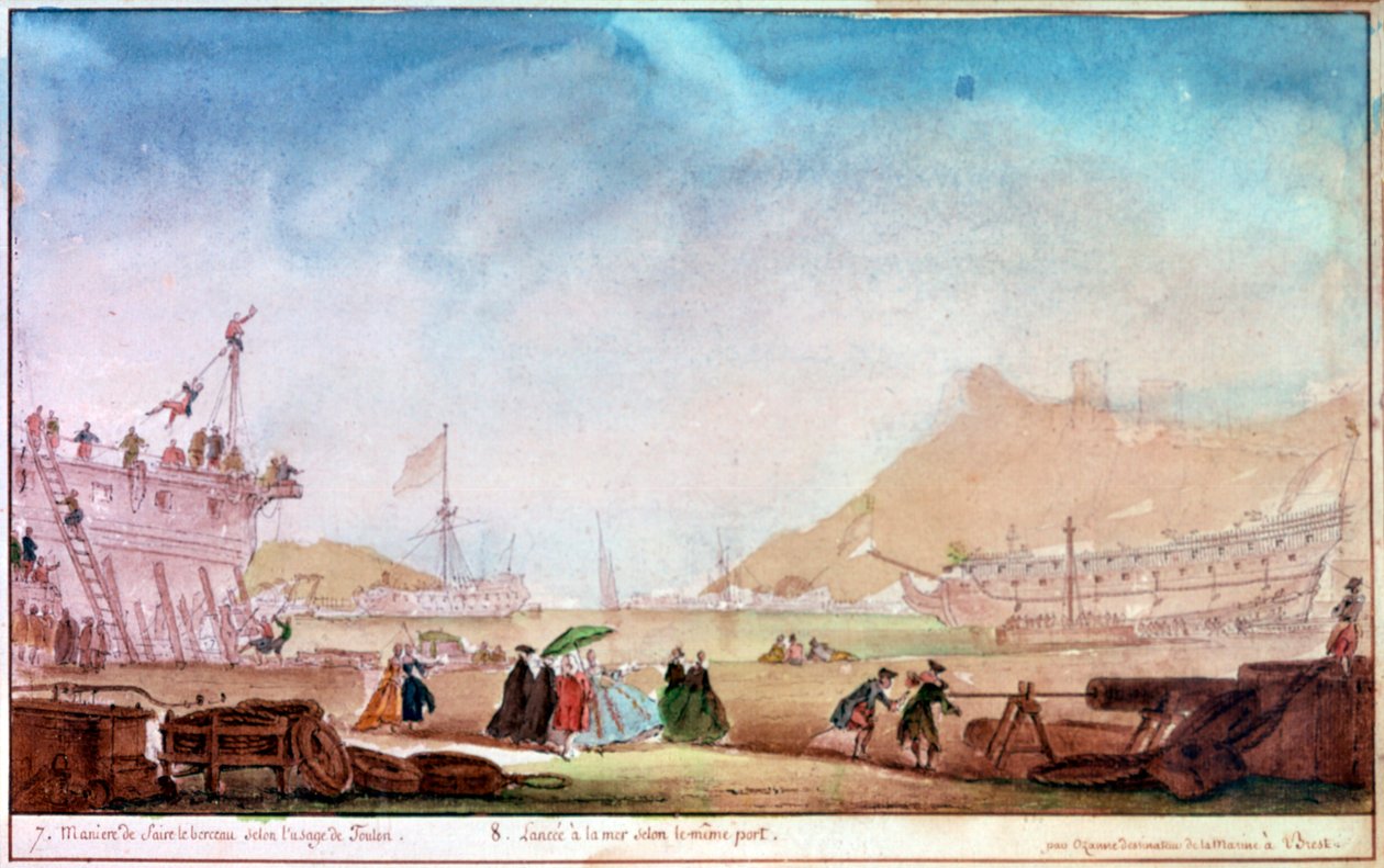 The Marina of Brest, c1750-1810 av Nicolas Marie Ozanne