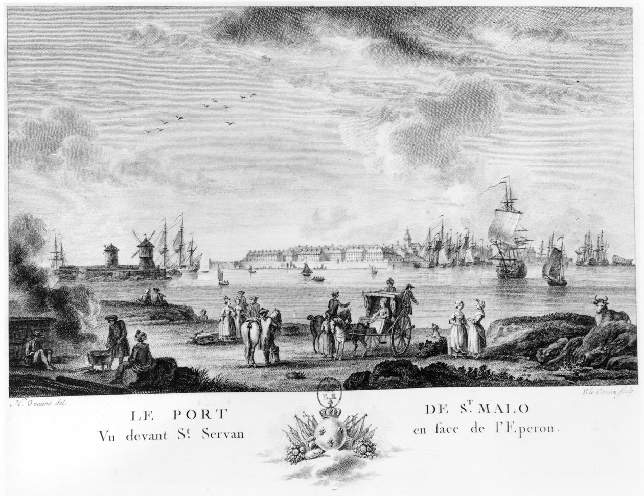Utsikt över St. Malo av Nicolas Marie Ozanne