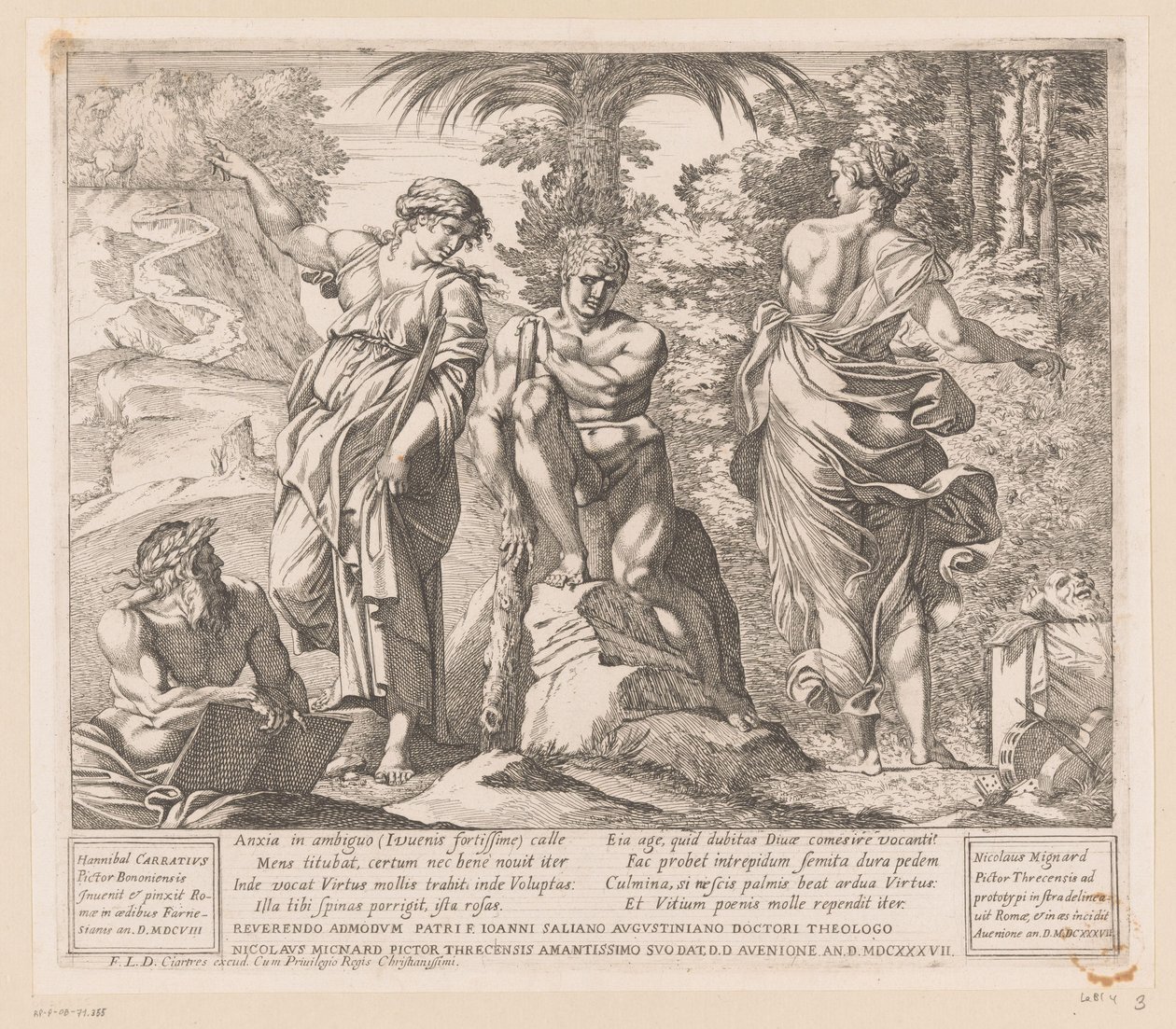 Herkules mellan dygd och last av Nicolas Mignard