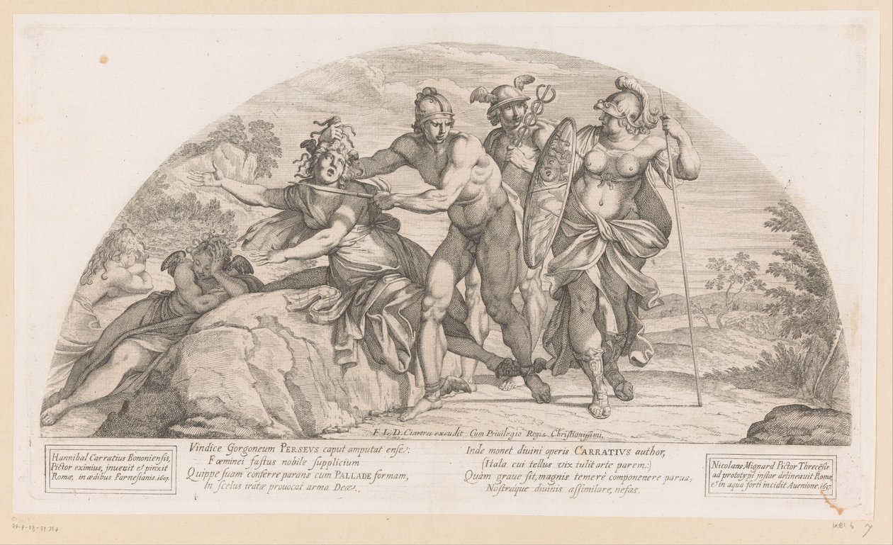 Perseus halshuggar Medusa Berättelser från Odysséen (serietitel) av Nicolas Mignard