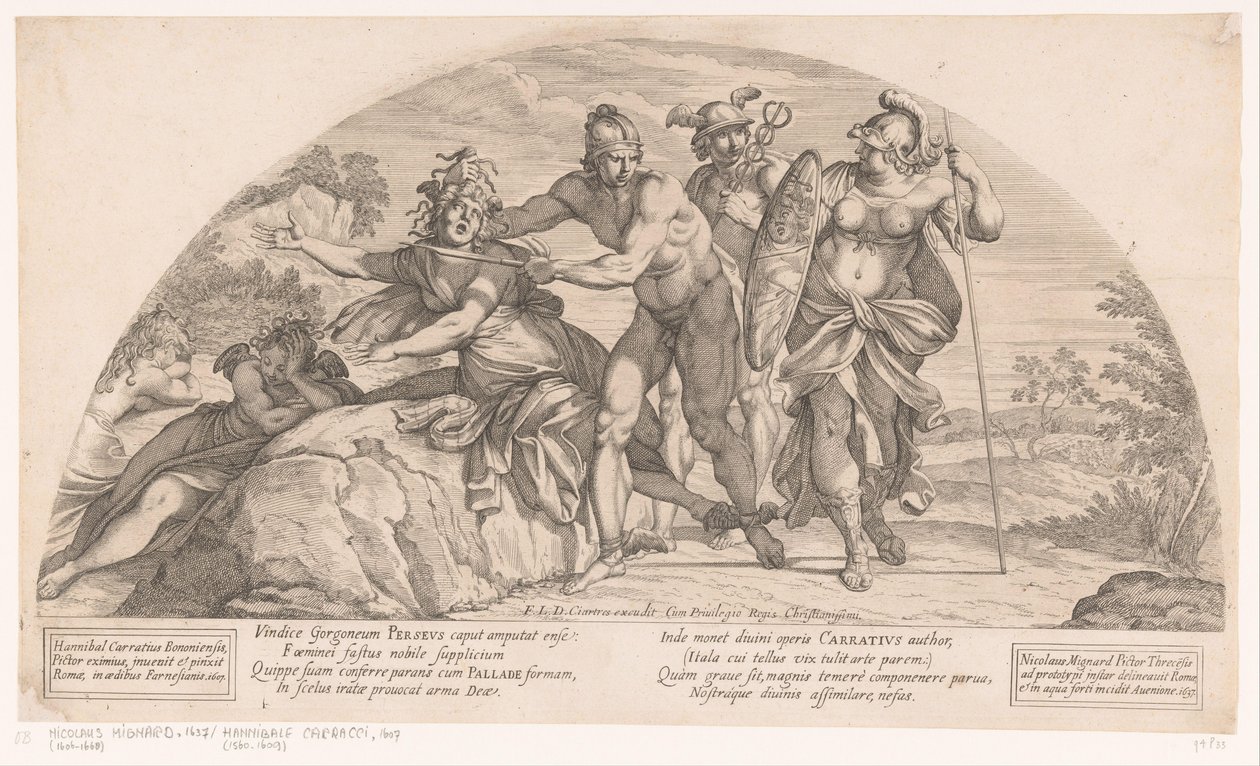 Perseus halshuggar Medusa Berättelser från Odysséen (serietitel) av Nicolas Mignard