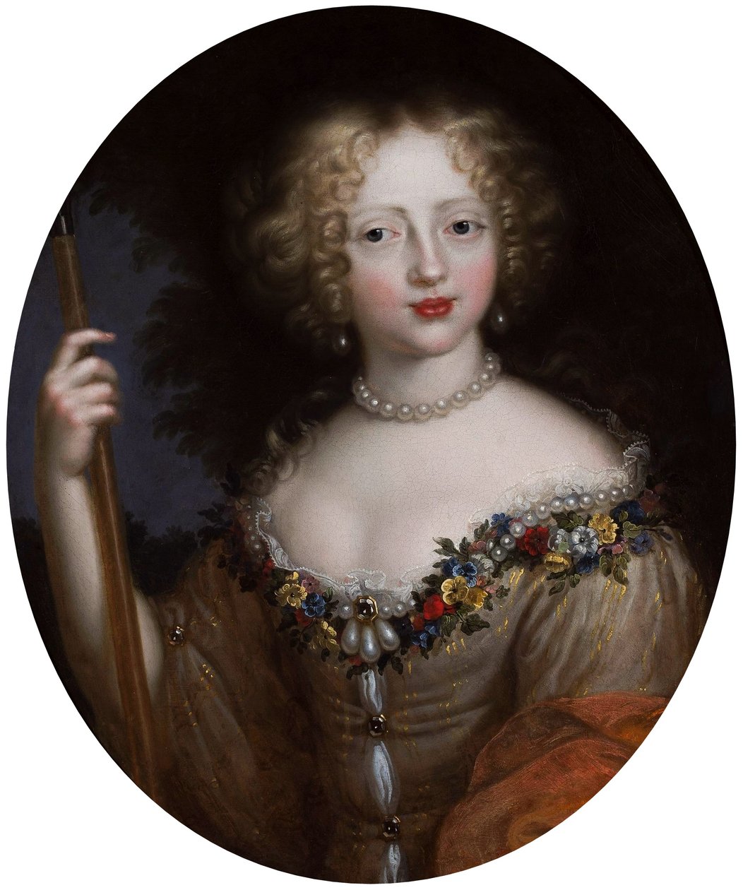 Porträtt av Helena Tekla Lubomirska född Ossolińska som Flora. av Nicolas Mignard