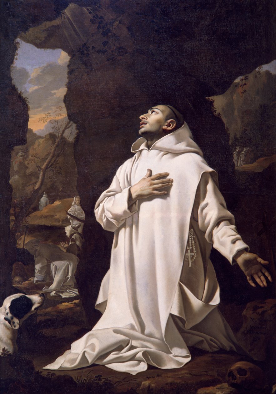 St Bruno ber i öknen, av Nicolas Mignard (1606-1668), olja på duk, 220x1445 cm av Nicolas Mignard