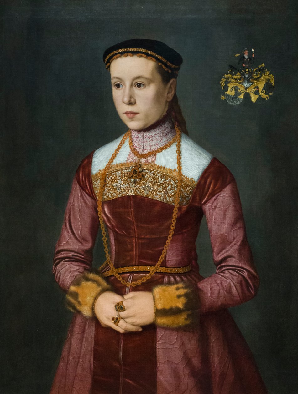 Susanna Stefan, hustru till Wolfgang Furter, tidigt 1560-tal (olja på duk) av Nicolas Neufchatel