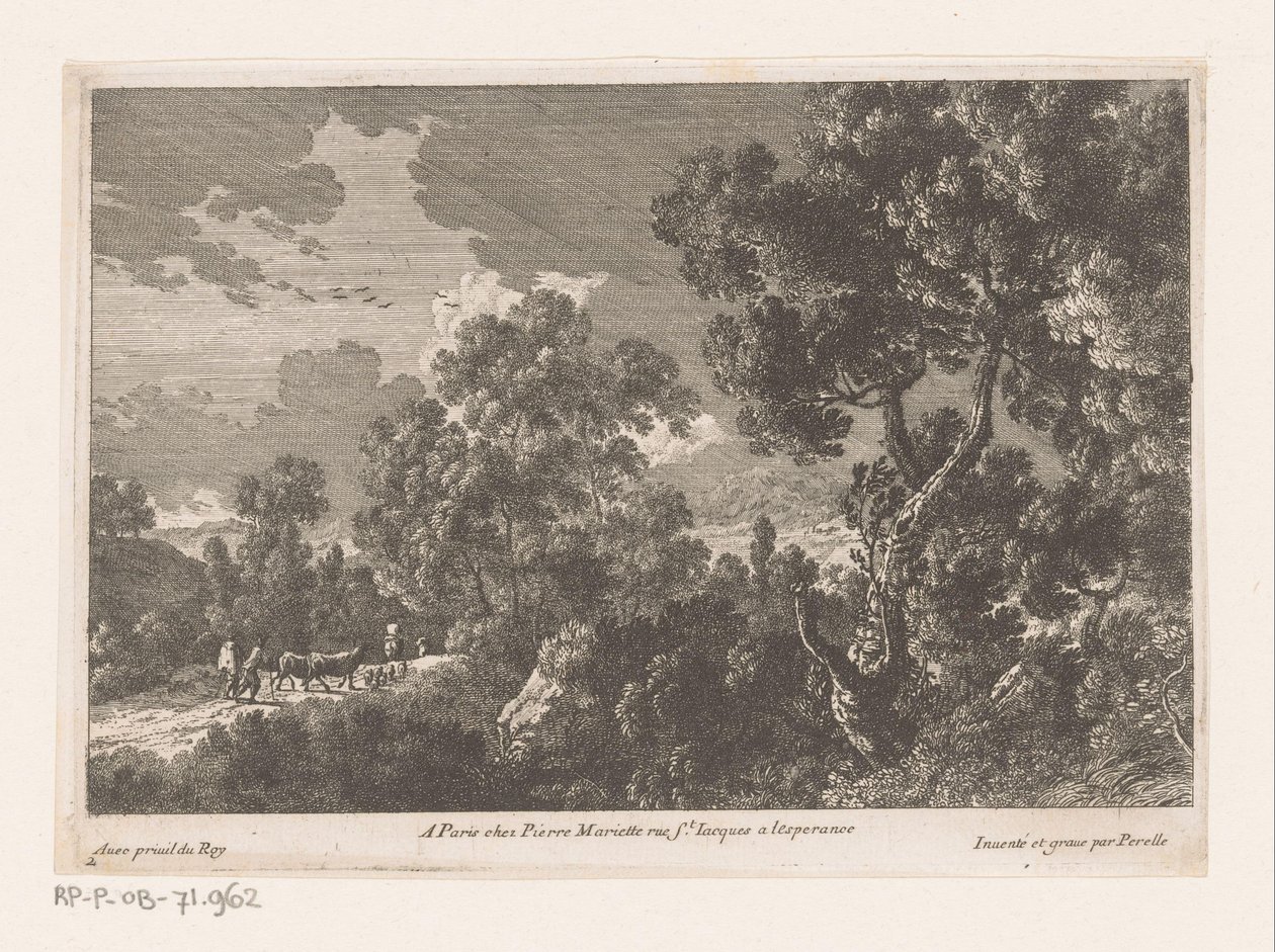 Skogslandskap med herdar med flock Skogslandskap (serietitel) av Nicolas Perelle
