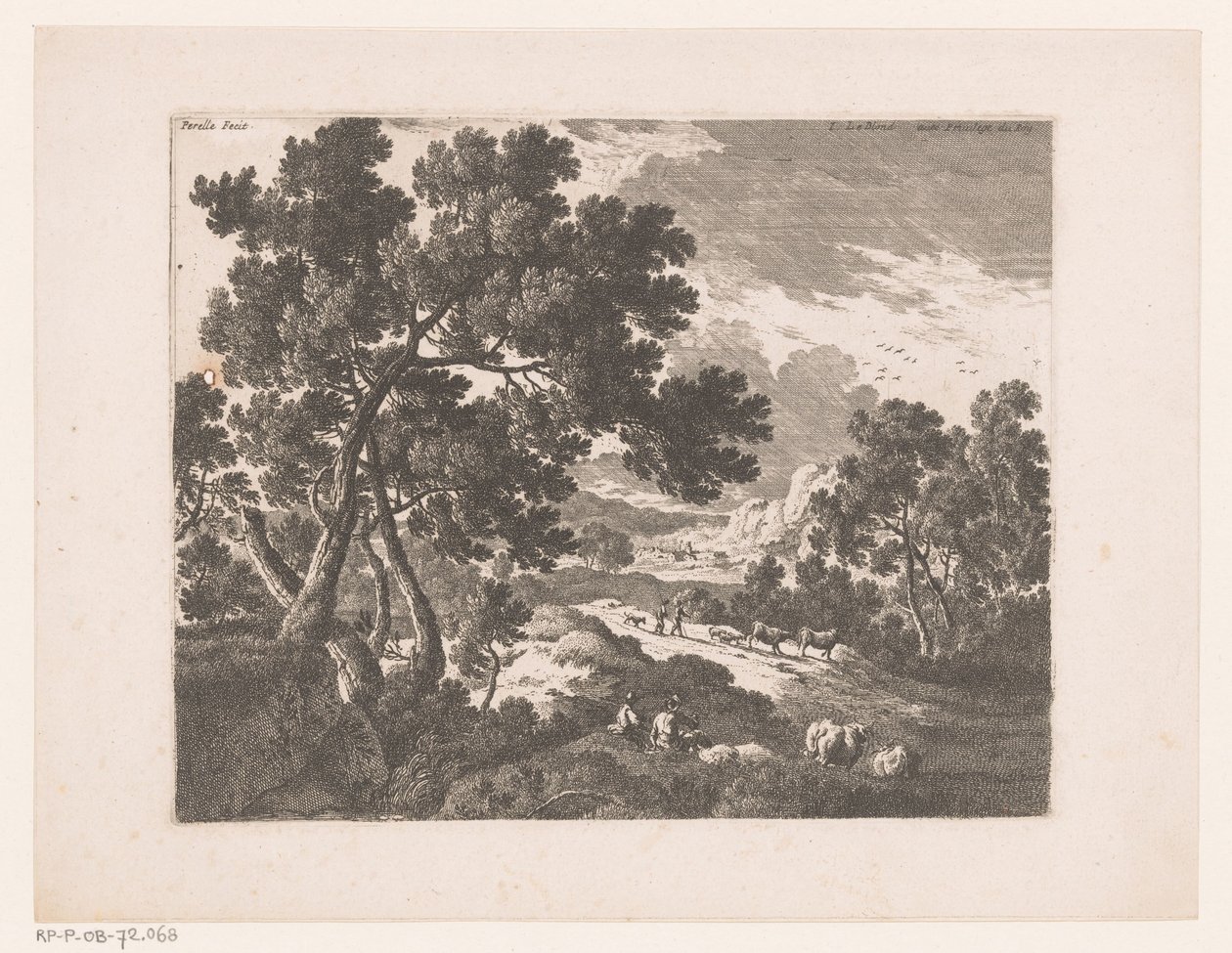 Landskap med herdar av Nicolas Perelle