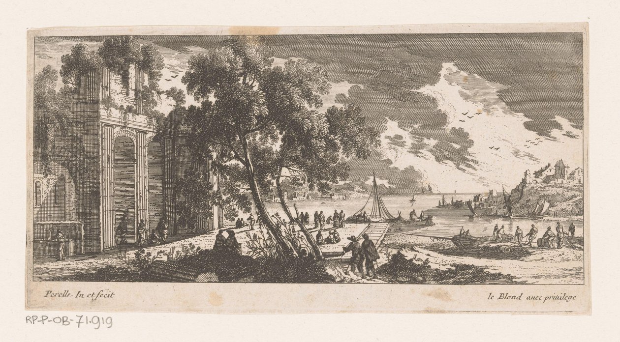 Ruin på kaj vid havet av Nicolas Perelle