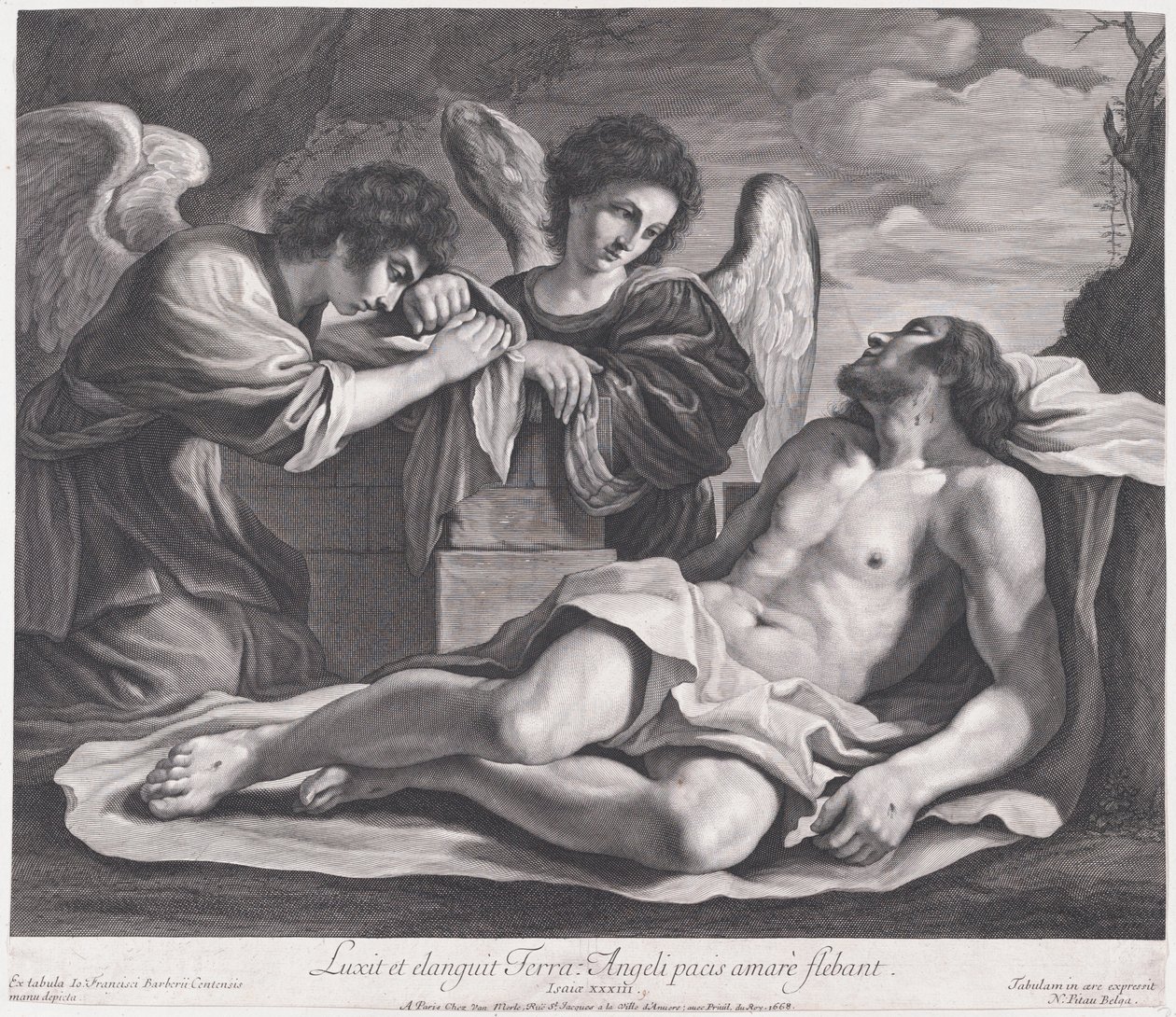 Änglar som sörjer över den döde Kristus, ca. 1690-1720., ca. 1690-1720. av Nicolas Pitau