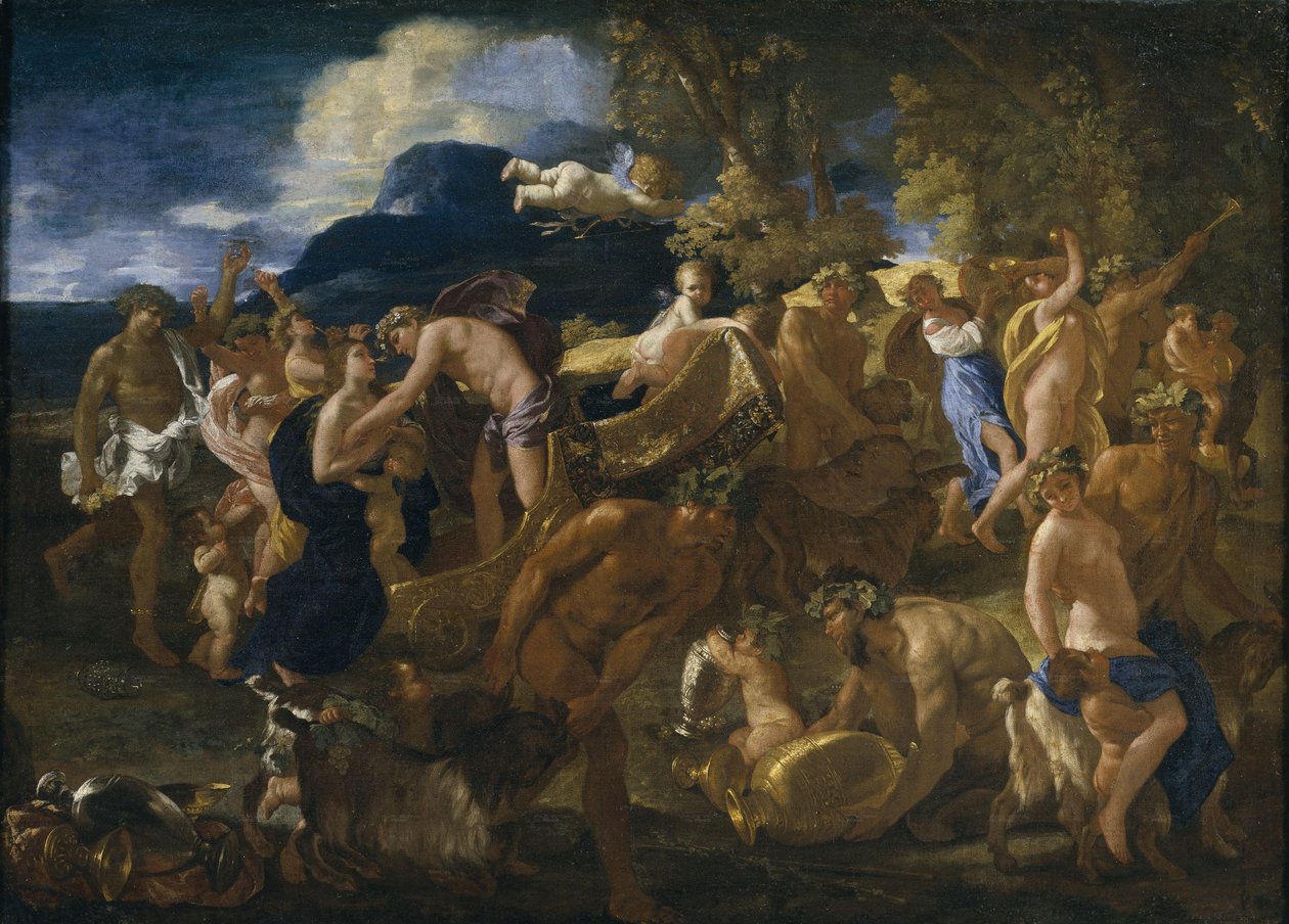 Bacchanal eller Bacchus och Ariadne av Nicolas Poussin