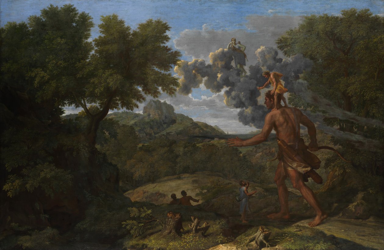 Blind Orion söker efter den uppgående solen, 1658. av Nicolas Poussin