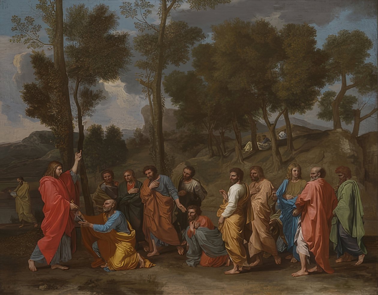 Vigningens sakrament (Kristus ger Peter nycklarna). Omkring 1637-40 av Nicolas Poussin
