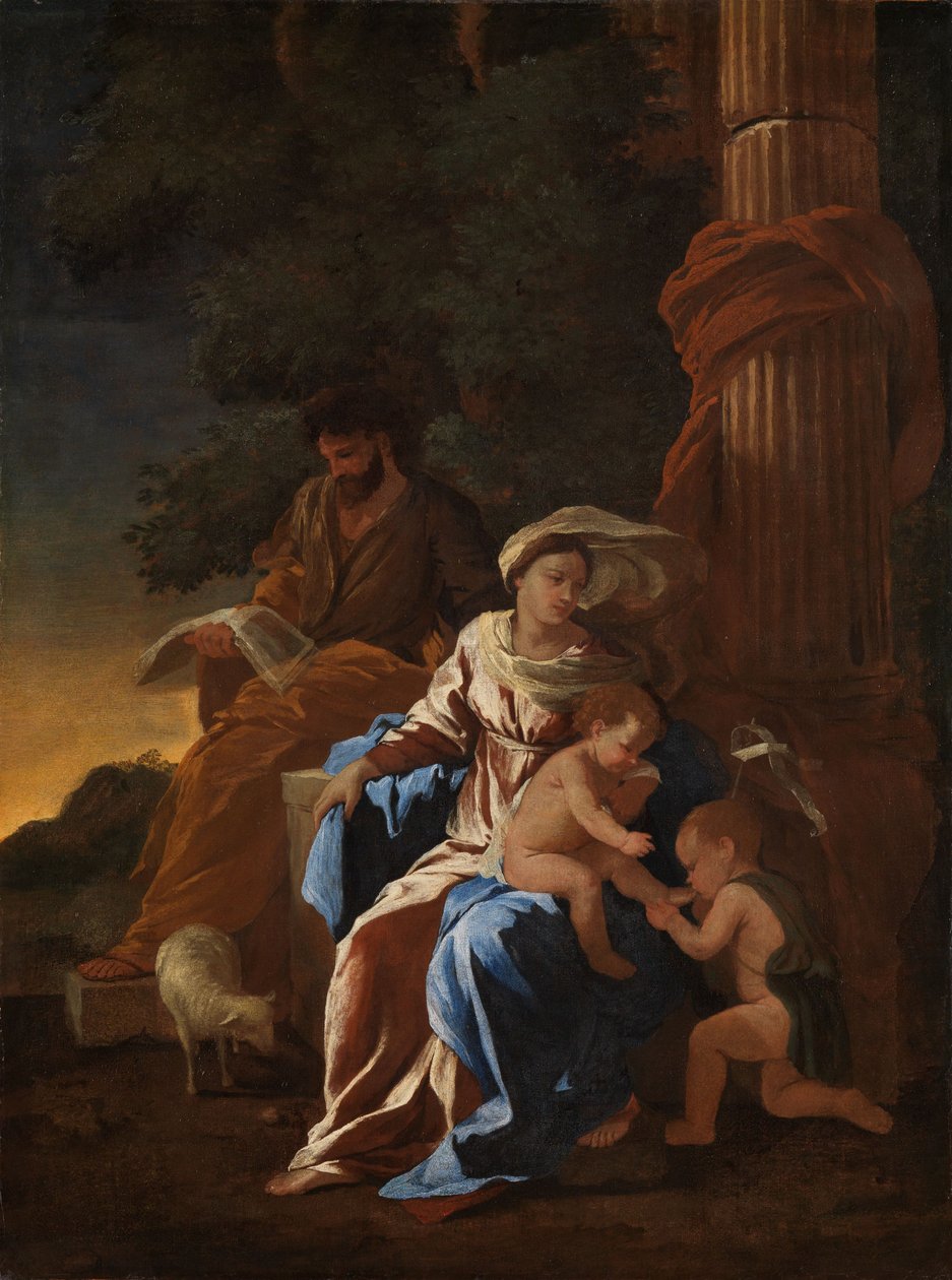 Den heliga familjen med Johannesbarnet av Nicolas Poussin