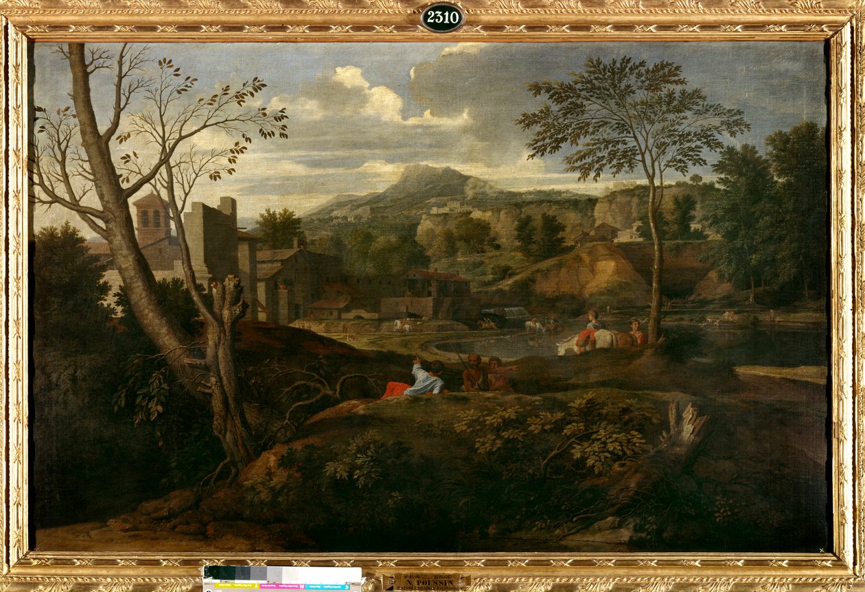 Idealiskt landskap. Målning av Nicolas Poussin av Nicolas Poussin