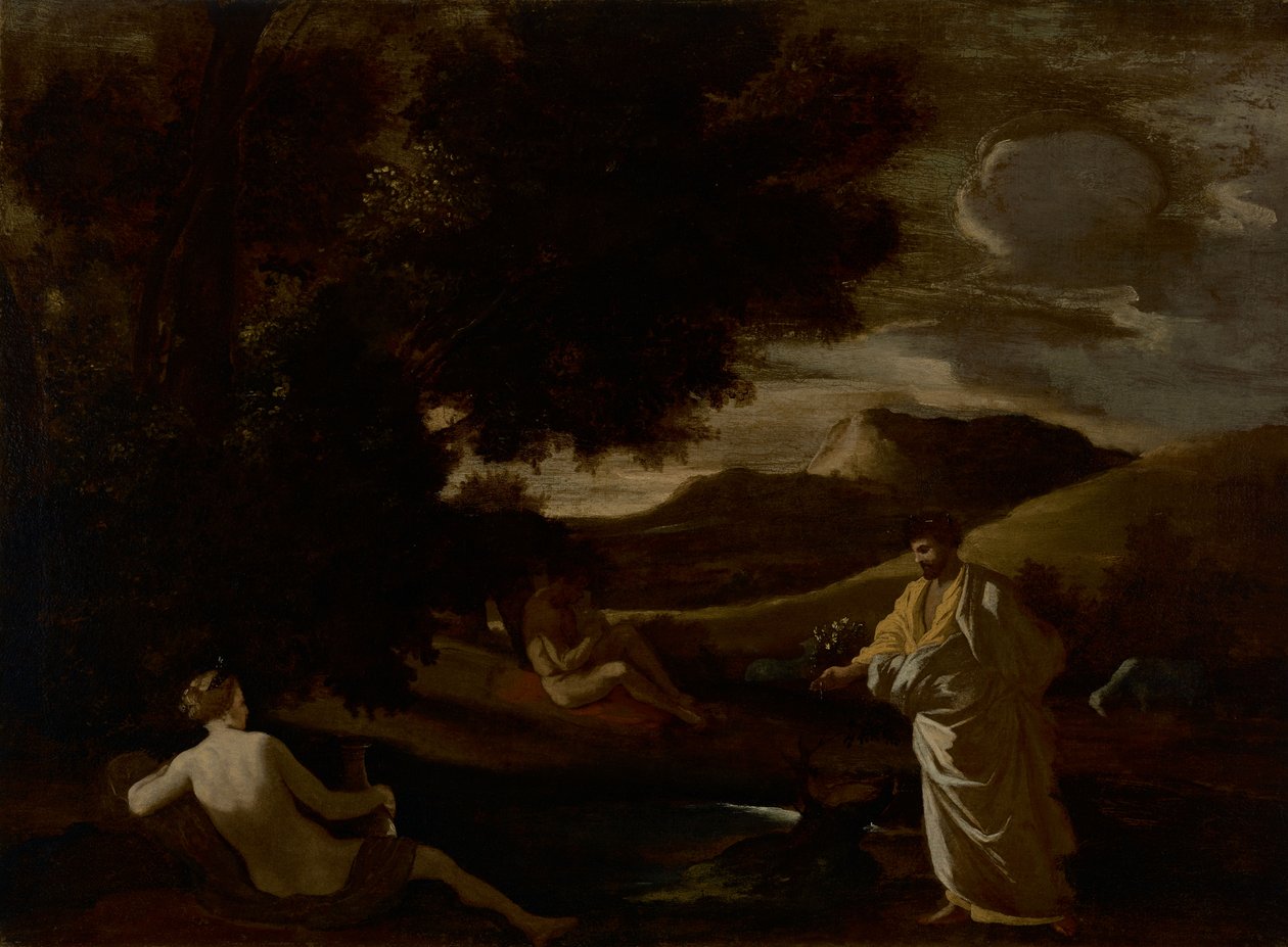 Kung Midas förvandlar en ekgren till guld av Nicolas Poussin
