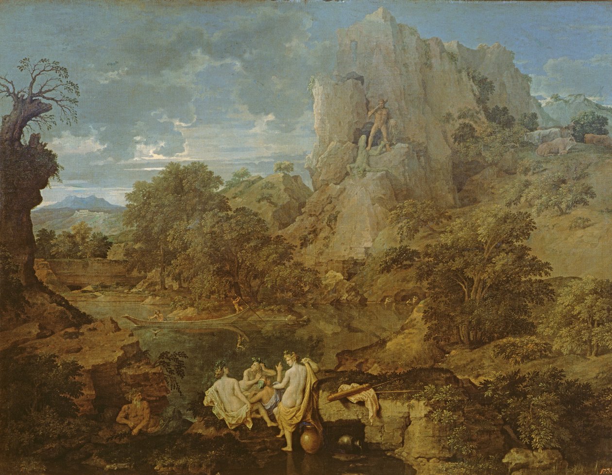 Landskap med Hercules och Cacus, c.1656 av Nicolas Poussin