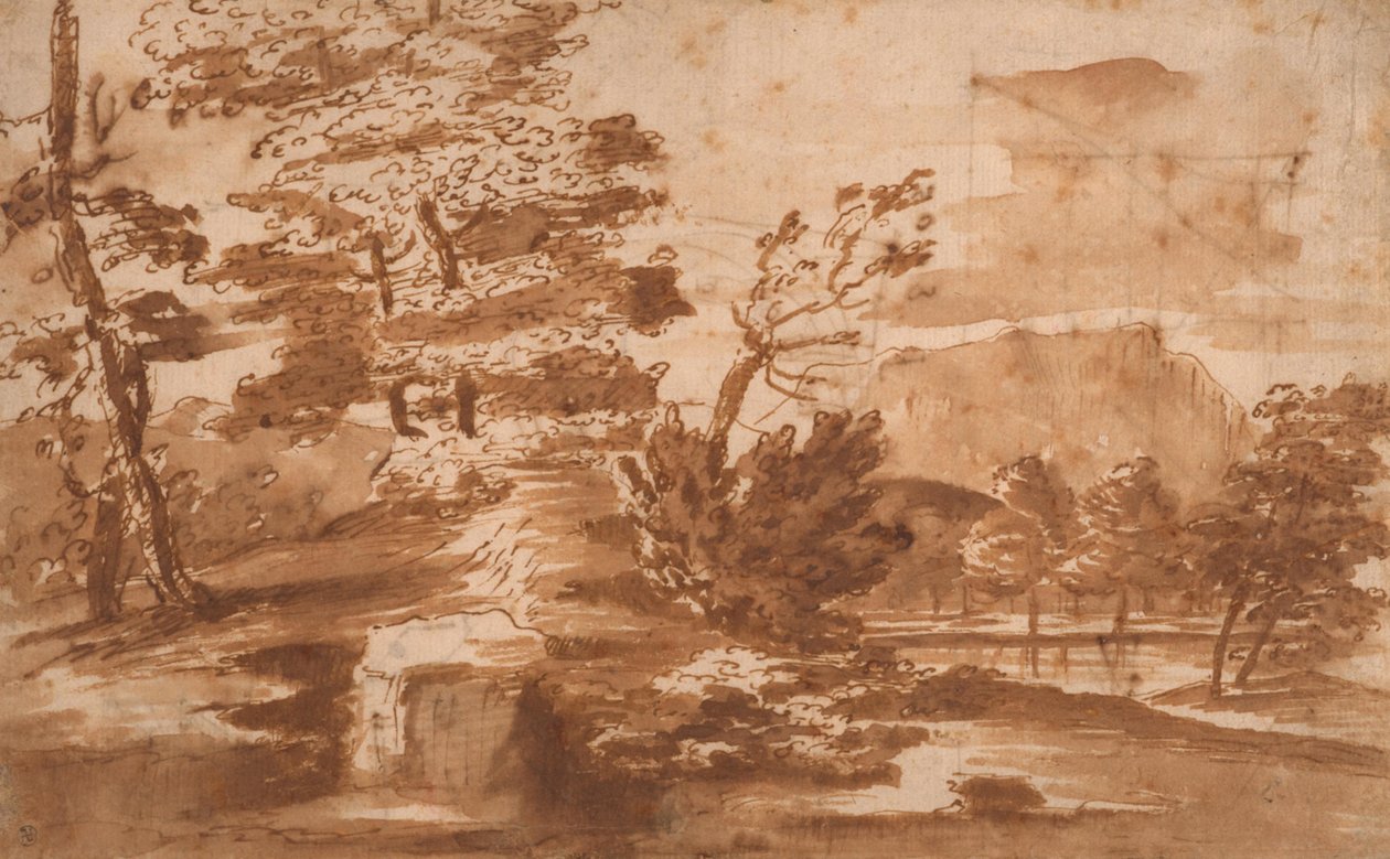 Landskap (framsida) av Nicolas Poussin