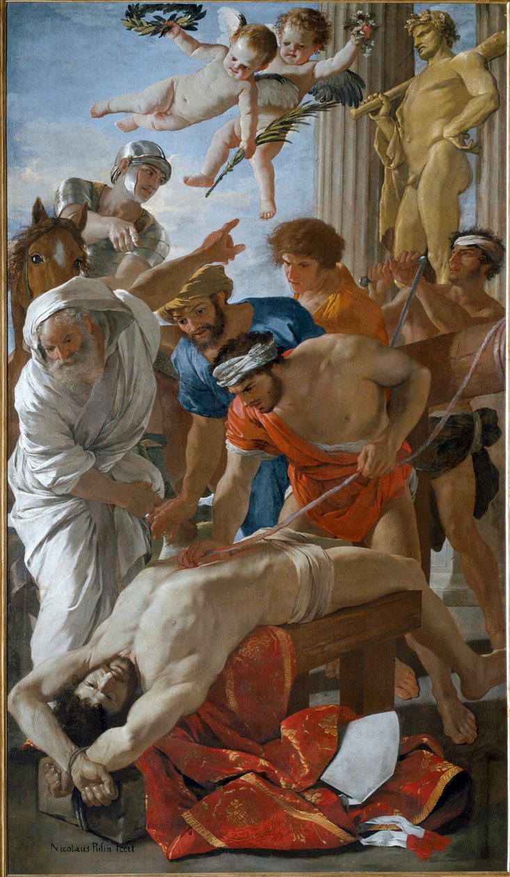 Sankt Erasmus martyrdöd av Nicolas Poussin