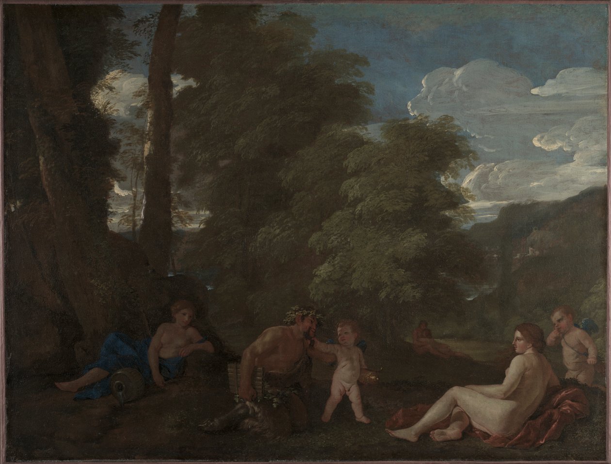 Nymphs and a Satyr (Kärleken övervinner allt) av Nicolas Poussin