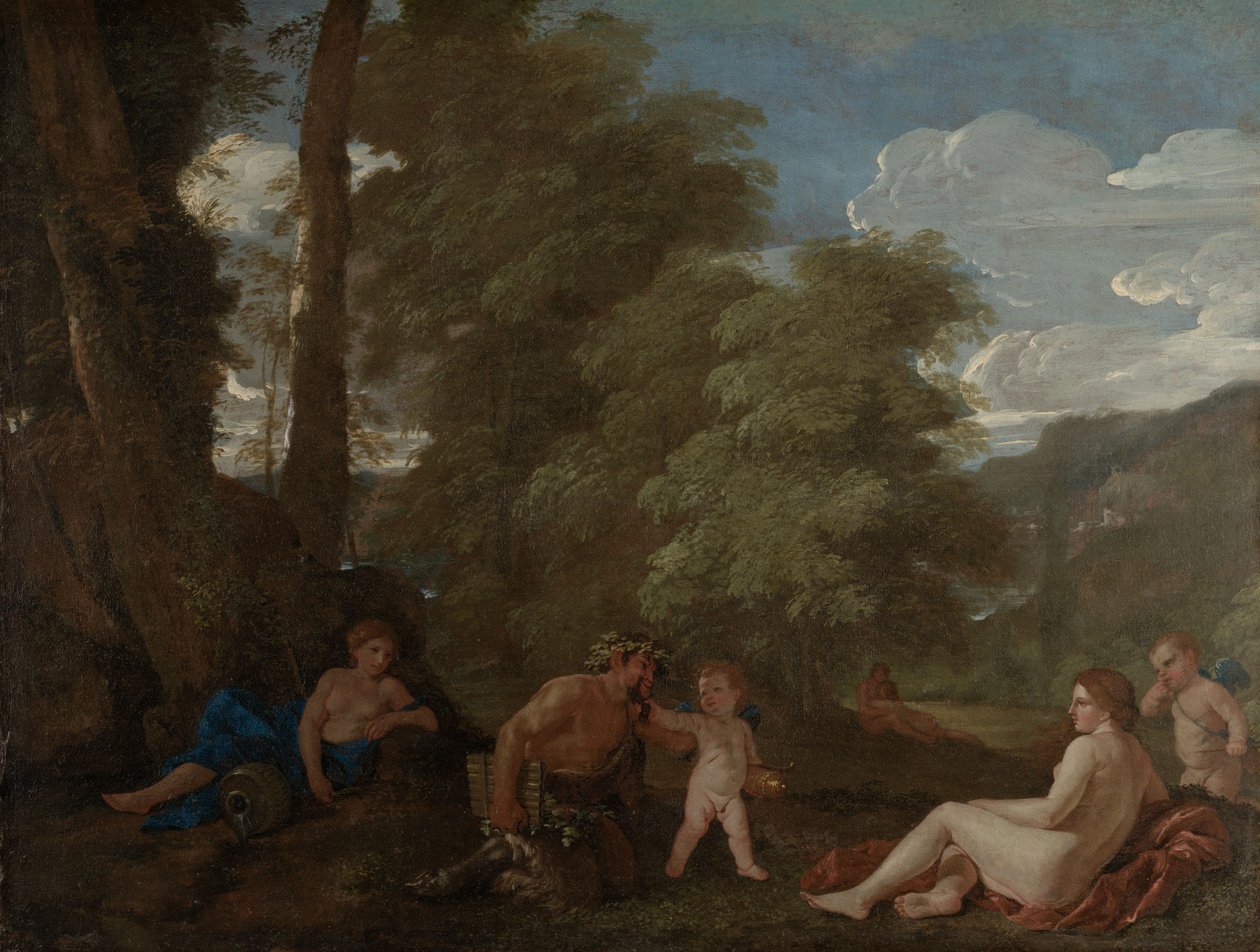 Nymphs and a Satyr, eller Amor Vincit Omnia, ca 1625-27 (olja på duk) av Nicolas Poussin