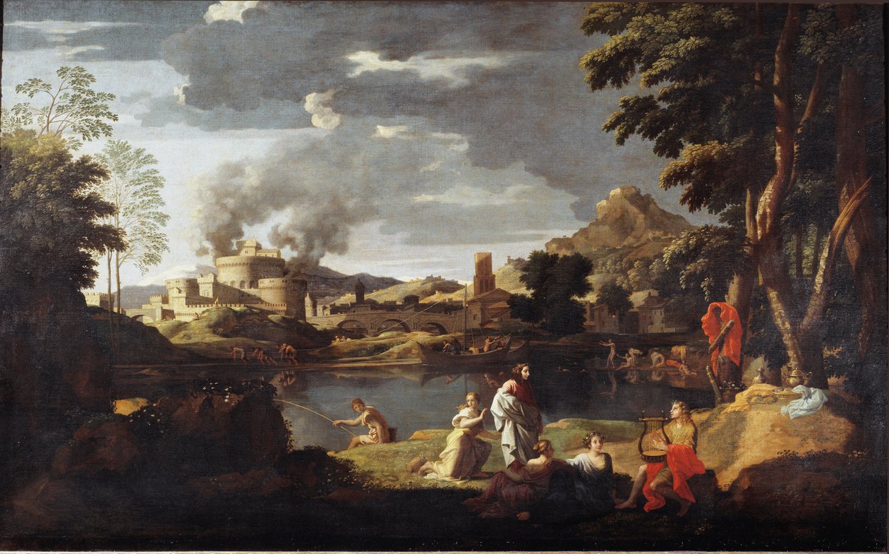 Orphee och Eurydice Målning av Nicolas Poussin av Nicolas Poussin