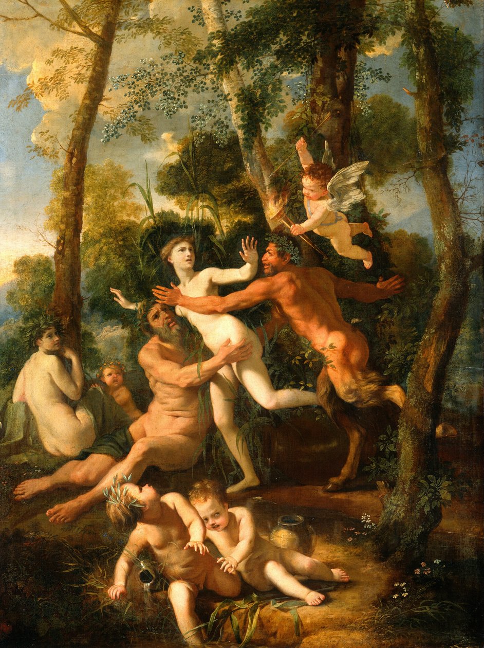 Pan och Syrinx, 1637 av Nicolas Poussin
