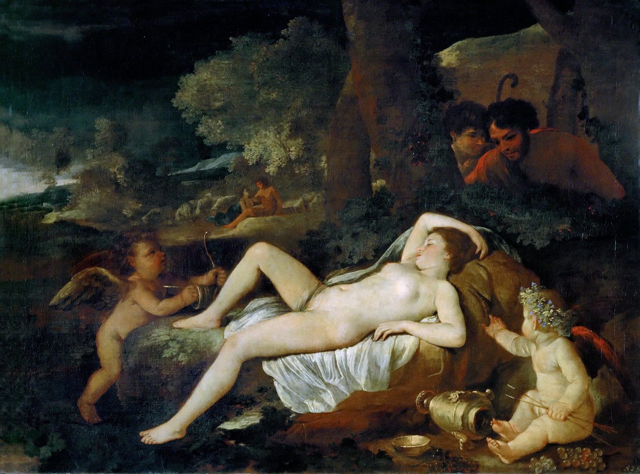Vilande Venus med Amor, ca 1624. av Nicolas Poussin