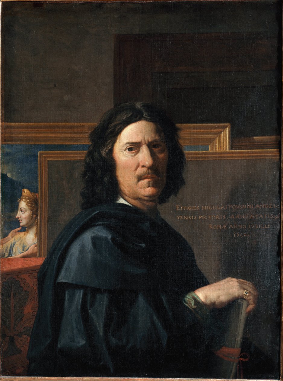 Självporträtt vid 56 års ålder Målning av Nicolas Poussin av Nicolas Poussin