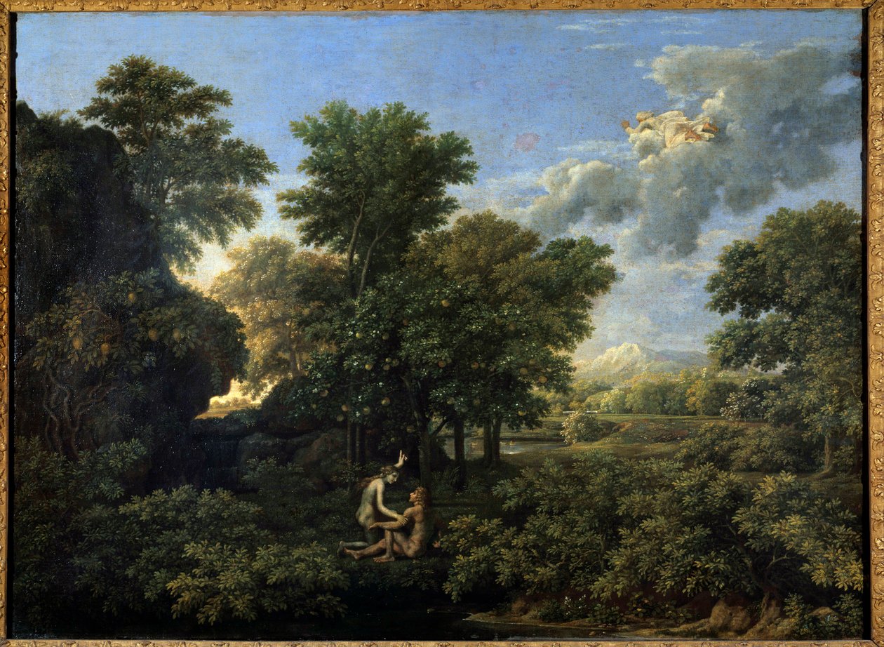 Våren eller Jordens paradis. Målning av Nicolas Poussin av Nicolas Poussin