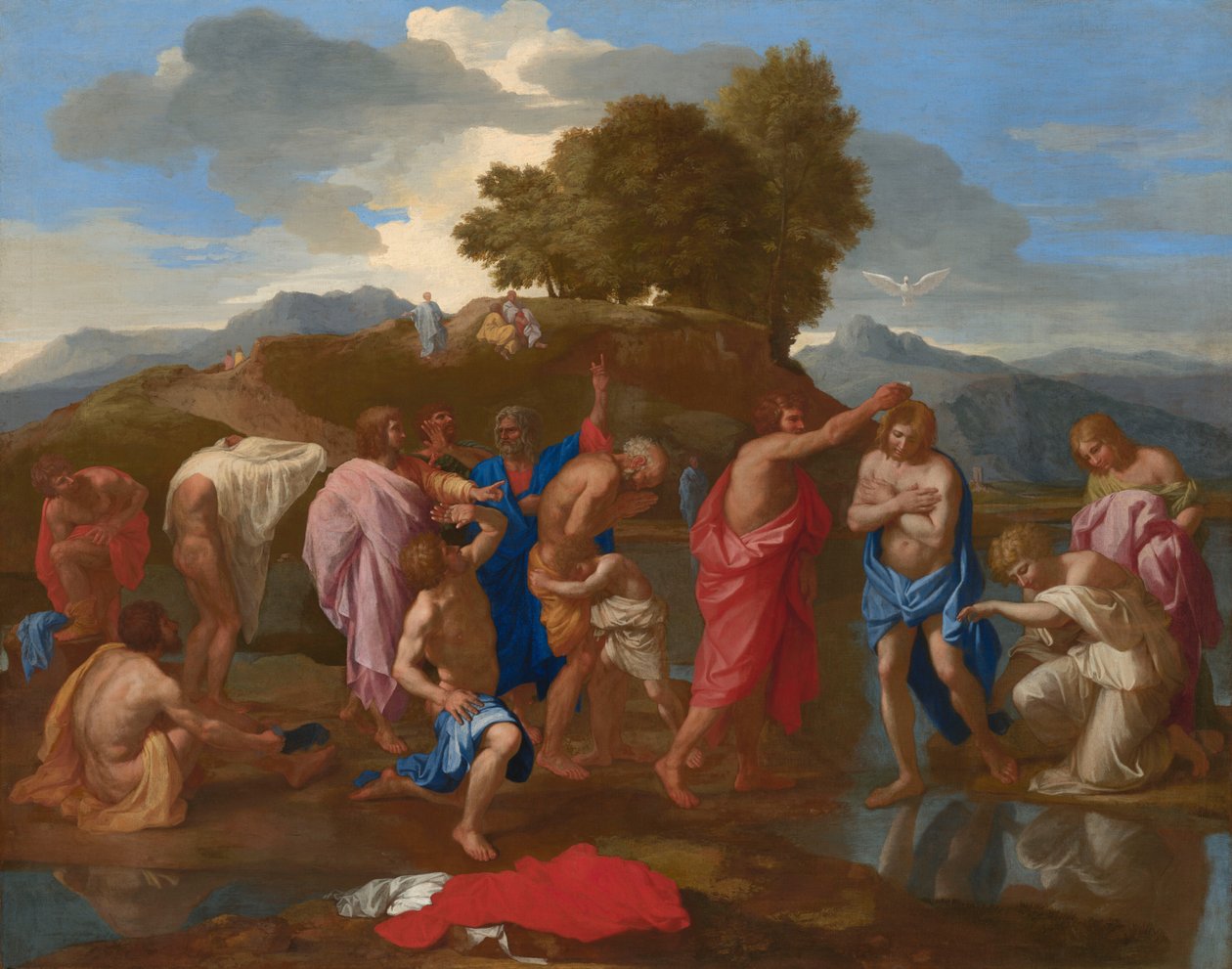 Die Taufe Christi av Nicolas Poussin